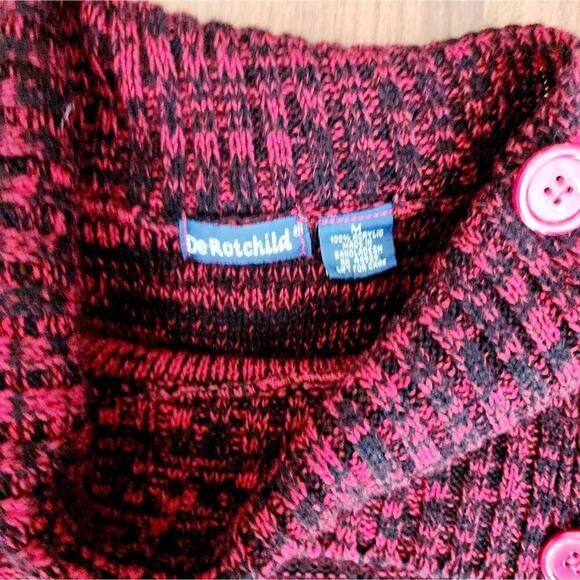 DE ROTHCHILD BLACK RED SWEATER DRESS SIZE MED - Picture 3 of 6